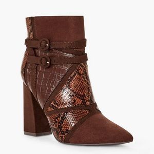 Alder Patchwork Brown Bootie
